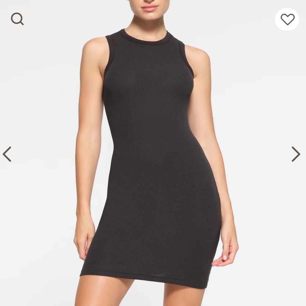 Skims Ribbed stretch-cotton jersey mini dress